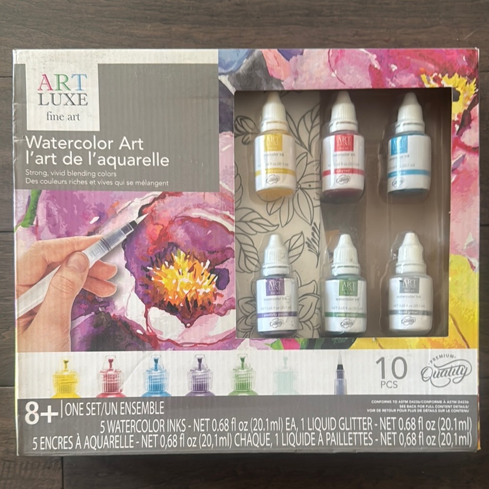 Art Luxe Watercolor Art Set with Inks and Pen